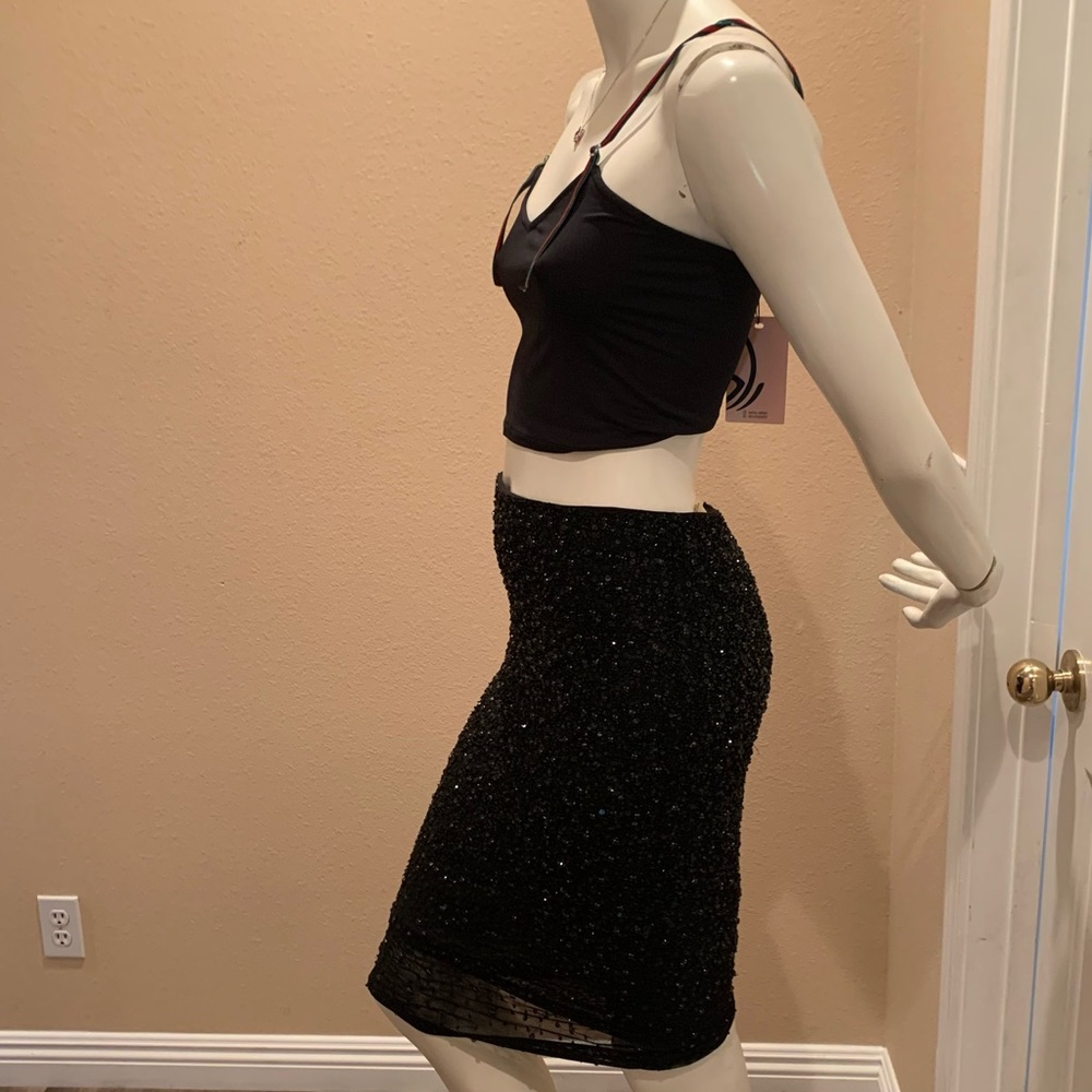 Alice + Olivia Black Ramos Embellished Skirt - Picture 5 of 8